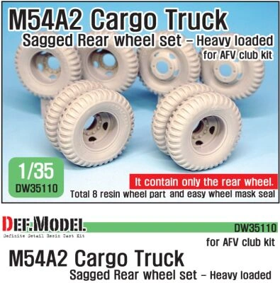 US M54A2 Cargo Truck Sagged Rear wheel set-Heavy load ( for AFV club 1/35) детальное изображение Смоляные колёса Афтермаркет