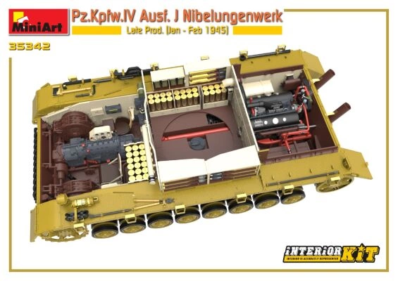 Scale model 1/35 German tank Pz.Kpfw.IV Ausf. J Nibelungenwerk Late Prod. (Jan – Feb 1945) Miniart 35342 детальное изображение Бронетехника 1/35 Бронетехника