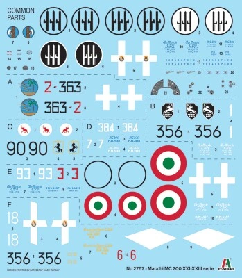 Scale model 1/48 Airplane Macchi C.200 Serie XXI-XXIII Italeri 2767 детальное изображение Самолеты 1/48 Самолеты