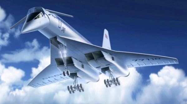 Scale model 1/144 Supersonic passenger aircraft Tu-144 ICM 14401 детальное изображение Самолеты 1/144 Самолеты