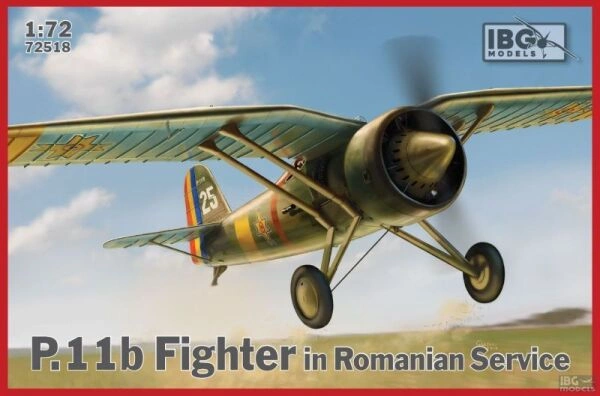 Сборная модель истребителя PZL P.11b на вооружении Румынии детальное изображение Самолеты 1/72 Самолеты