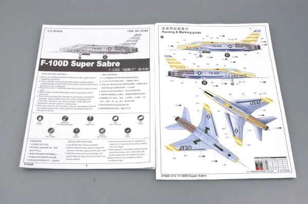 Сборная модель американского сверхзвукового истребителя F-100D Super Sabre детальное изображение Самолеты 1/72 Самолеты
