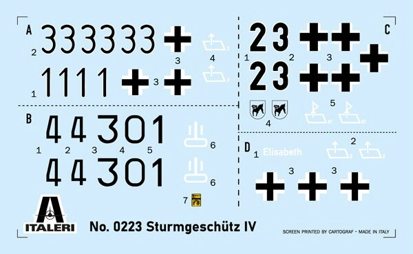 Збірна модель 1/35 САУ Sd. Kfz. 167 SturmGeschutz IV Italeri 0223 детальное изображение Бронетехника 1/35 Бронетехника