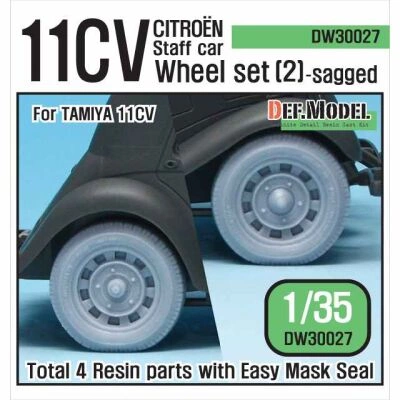 WW2 11CV Staff car Sagged wheel set (2)  детальное изображение Смоляные колёса Афтермаркет