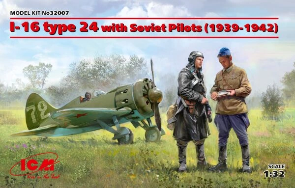 Scale model 1/32 Soviet fighter I-16 type 24 with Soviet pilots (1939-1942) ICM 32007 детальное изображение Самолеты 1/32 Самолеты