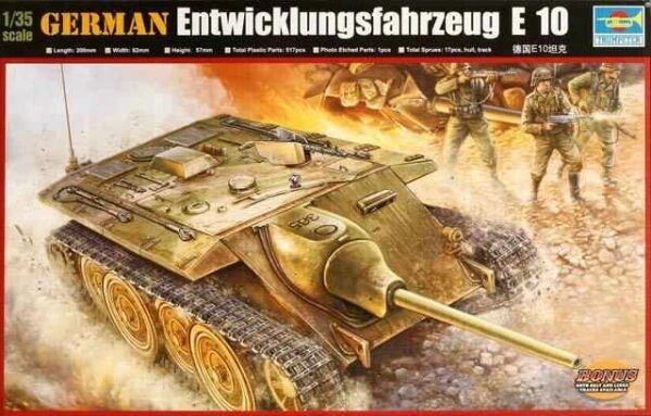 Scale model 1/35 German reconnaissance tank E-10 Trumpeter 00385 детальное изображение Бронетехника 1/35 Бронетехника