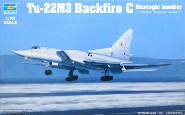 Збірна модель 1/72 Стратегічний бомбардувальник Ту-22М3 Backfire C Trumpeter 01656 детальное изображение Самолеты 1/72 Самолеты