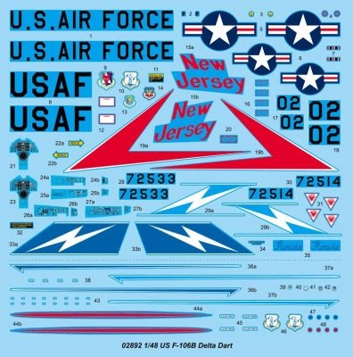Сборная модель 1/48 Самолет US F-106B Delta Dart Трумпетер 02892 детальное изображение Самолеты 1/48 Самолеты