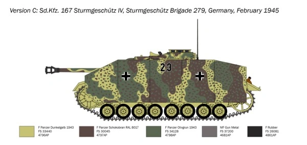 Збірна модель 1/35 САУ Sd. Kfz. 167 SturmGeschutz IV Italeri 0223 детальное изображение Бронетехника 1/35 Бронетехника