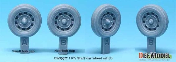 WW2 11CV Staff car Sagged wheel set (2)  детальное изображение Смоляные колёса Афтермаркет
