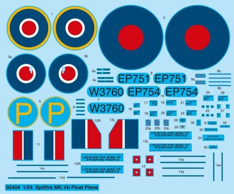Збірна модель 1/24 Британський гідролітак &quot;Spitfire&quot; MK.Vb Trumpeter 02404 детальное изображение Самолеты 1/24 Самолеты