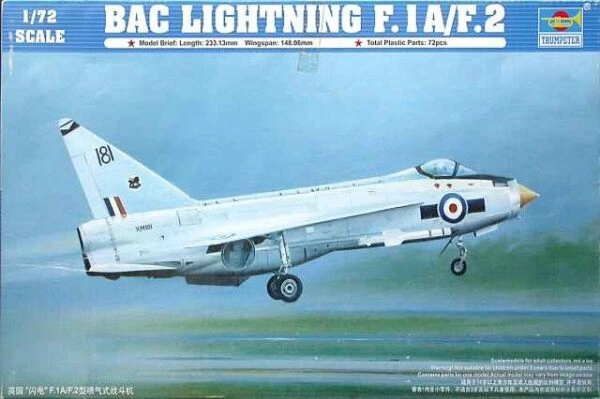Збірна модель британського винищувача Electric (BAC) Lightning F.1A/F детальное изображение Самолеты 1/72 Самолеты