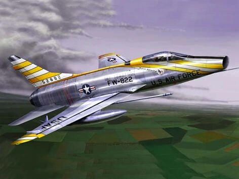 Сборная модель американского сверхзвукового истребителя F-100D Super Sabre детальное изображение Самолеты 1/72 Самолеты