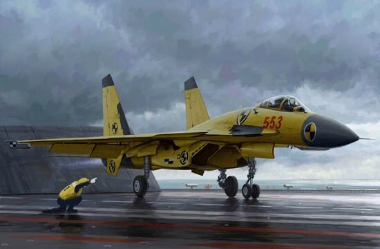 Сборная модель китайского истребителя J-15 с кабиной экипажа детальное изображение Самолеты 1/72 Самолеты