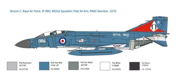Scale model 1/72 Airplane F-4M Phantom FG.1 Italeri 1434 детальное изображение Самолеты 1/72 Самолеты