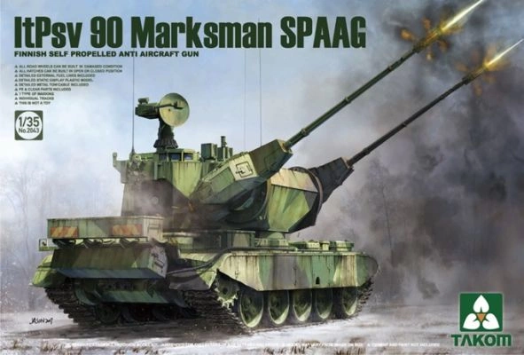 Сборная модель 1/35 Финская система ПВО ltPsv 90 Marksman SPAAG Таком 2043 детальное изображение Бронетехника 1/35 Бронетехника