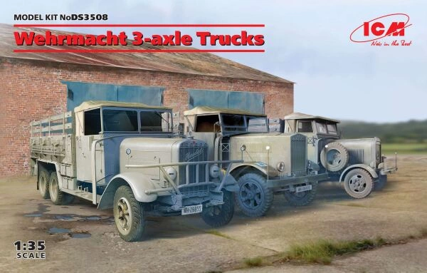 Сборная модель1/35 Набор автомобили Вермахта ICM DS3508 детальное изображение Автомобили 1/35 Автомобили