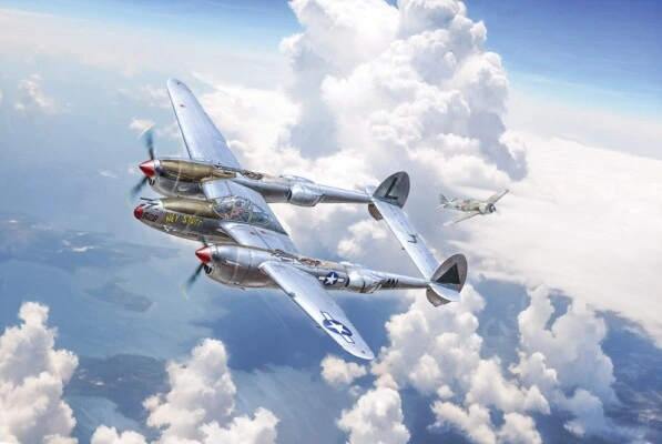 Збірна модель 1/48 Літак Lockheed P-38 J Lightning (E.T.O) Italeri 2834 детальное изображение Самолеты 1/48 Самолеты