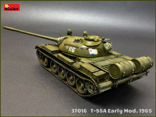 Т-55А РАННІХ ВИПУСКІВ. 1965р. З ІНТЕР'ЄРОМ детальное изображение Бронетехника 1/35 Бронетехника