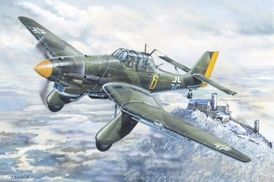 Збірна модель 1/24 Бомбардувальник Ju 87 Stuka Trumpeter 02420 детальное изображение Самолеты 1/24 Самолеты