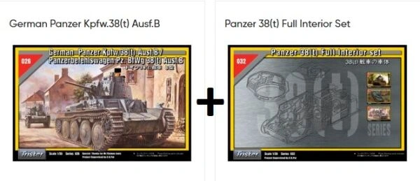 German Panzer Kpfw.38(t) Ausf.B + Panzer 38(t) Full Interior Set детальное изображение Бронетехника 1/35 Бронетехника