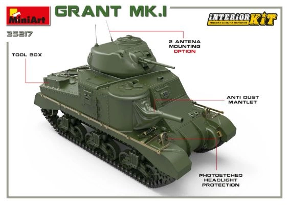 ГРАНТ Мк.I Набір з інтер'єром детальное изображение Бронетехника 1/35 Бронетехника