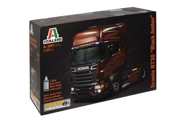 Scale model 1/24 truck / tractor Scania R730 &quot;Black Amber&quot; Italeri 3897 детальное изображение Грузовики / прицепы Гражданская техника