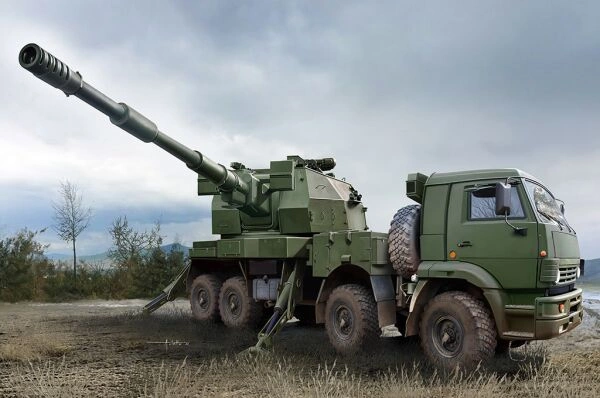 Збірна модель 1/35 Артилерійська система 2С35-1 Коаліція-СВ-КШ на базі КамАЗ-6560 Trumpeter 01085 детальное изображение Артиллерия 1/35 Артиллерия