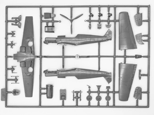 Збірна модель 1/72 німецький винищувач-бомбардувальник Messerschmitt Bf 109E-7/B ICM 72135 детальное изображение Самолеты 1/72 Самолеты
