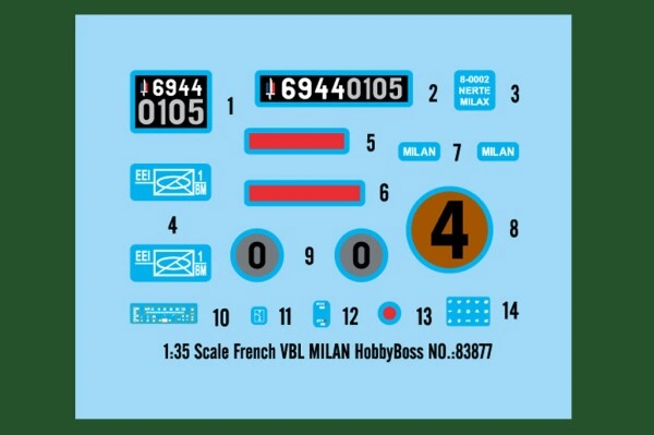 Збірна модель 1/35 Французький бронеавтомобіль VBL MILAN HobbyBoss 83877 детальное изображение Автомобили 1/35 Автомобили