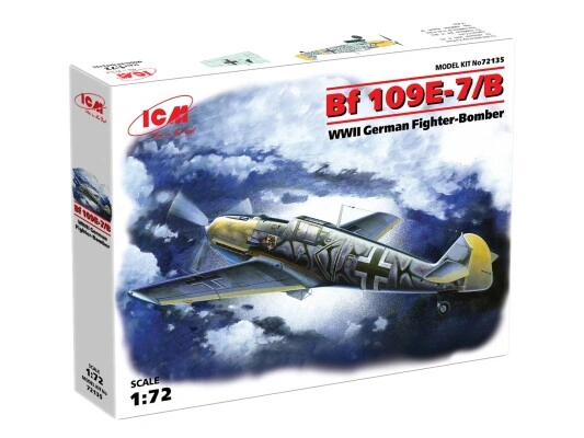 Збірна модель 1/72 німецький винищувач-бомбардувальник Messerschmitt Bf 109E-7/B ICM 72135 детальное изображение Самолеты 1/72 Самолеты