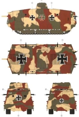 Scale model 1/35 German tank A7V (Krupp) Meng TS-017 детальное изображение Бронетехника 1/35 Бронетехника