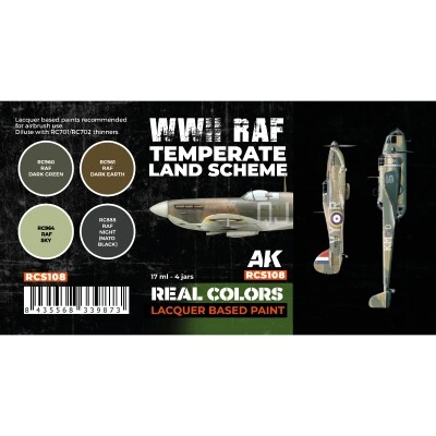 A set of alcohol acrylic paints Colors of the British Air Force WWII AK-interactive RCS108 детальное изображение Наборы красок Краски