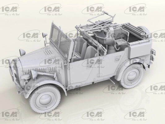Scale model 1/35 German anti-aircraft vehicle le.gl.Einheitz-Pkw Kfz.4 ICM 35584 детальное изображение Автомобили 1/35 Автомобили