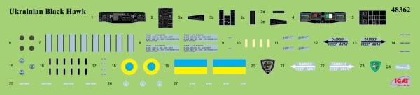 Збірна модель 1/48 Вертоліт ГУР України UH-60A Black Hawk ICM 48362 детальное изображение Вертолеты 1/48 Вертолеты