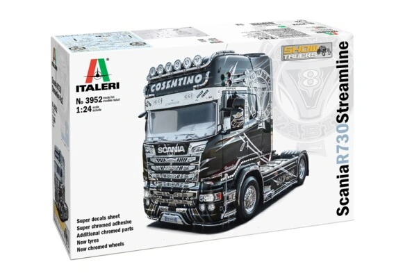 Збірна модель 1/24 вантажний автомобіль / тягач Scania R730 Streamline Italeri 3952 детальное изображение Грузовики / прицепы Гражданская техника