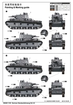 Scale model 1/35 German tank Neubaufahrzeug TYPE Ⅲ (Rheinmetall) Trumpeter 05529 детальное изображение Бронетехника 1/35 Бронетехника