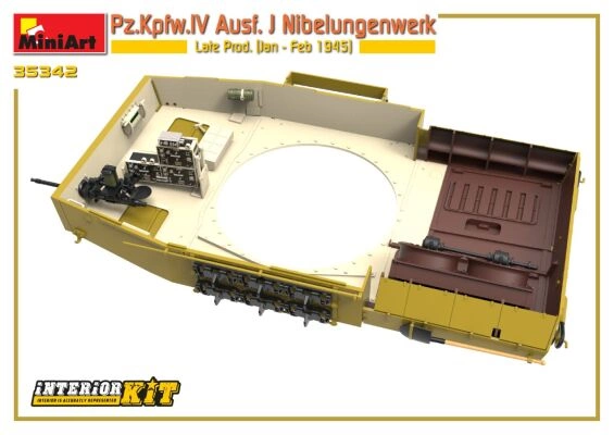 Scale model 1/35 German tank Pz.Kpfw.IV Ausf. J Nibelungenwerk Late Prod. (Jan – Feb 1945) Miniart 35342 детальное изображение Бронетехника 1/35 Бронетехника