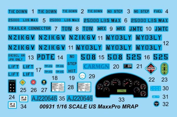 Сборная модель 1/16 Американская бронемашина MaxxPro MRAP Трумпетер 00931 детальное изображение Бронетехника 1/16 Бронетехника