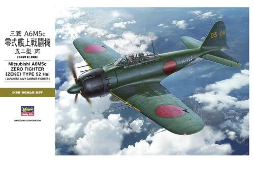 Збірна модель 1/32 Літак Mitsubishi A6M5c Zero Fighter [Zeke] Type 52 Hei Hasegawa 08884 детальное изображение Самолеты 1/32 Самолеты