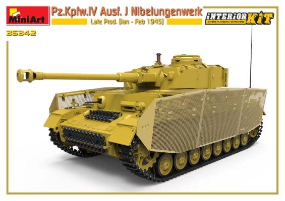 Scale model 1/35 German tank Pz.Kpfw.IV Ausf. J Nibelungenwerk Late Prod. (Jan – Feb 1945) Miniart 35342 детальное изображение Бронетехника 1/35 Бронетехника
