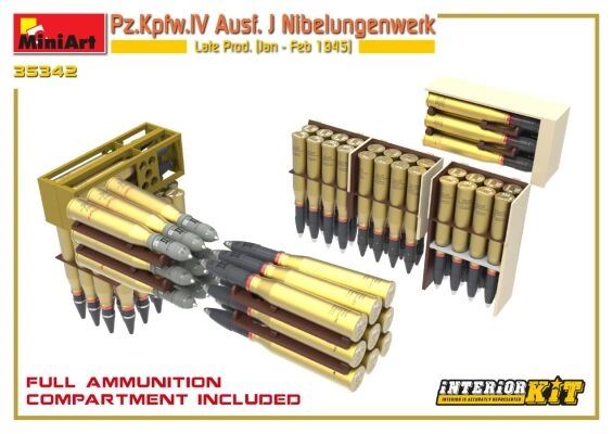 Scale model 1/35 German tank Pz.Kpfw.IV Ausf. J Nibelungenwerk Late Prod. (Jan – Feb 1945) Miniart 35342 детальное изображение Бронетехника 1/35 Бронетехника