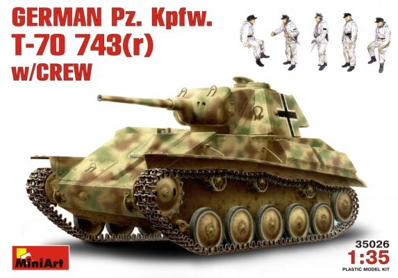 German Pz.Kpfw. T-70 743(r) with crew детальное изображение Бронетехника 1/35 Бронетехника