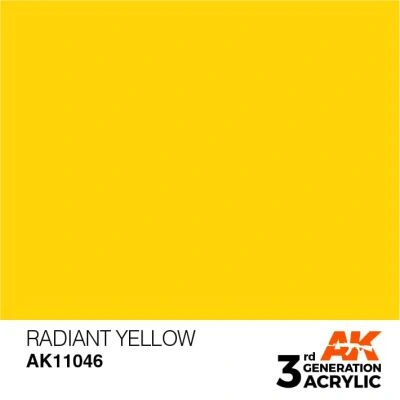 Акриловая краска RADIANT YELLOW – STANDARD / СИЯЮЩИЙ ЖЕЛТЫЙ АК-интерактив AK11046 детальное изображение General Color AK 3rd Generation