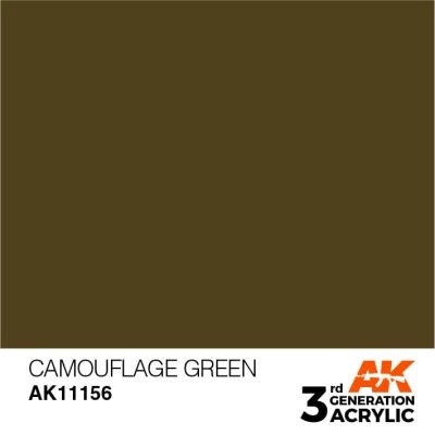 Акрилова фарба CAMOUFLAGE GREEN – STANDARD / КОМУФЛЯЖНИЙ ЗЕЛЕНИЙ AK-interactive AK11156 детальное изображение General Color AK 3rd Generation