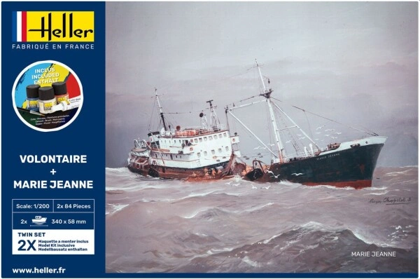 Збірна модель 1/200 Рибальське судно Volontaire + Marie Jeanne Twin - Стартовий набір Heller 55604 детальное изображение Гражданский флот Флот