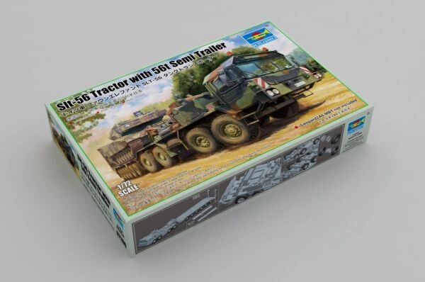 Збірна модель 1/72 німецький тягач Elephant SLT-56 Збірна модель німецького тягача SLT-56 , напівпричіп буксируючий 56т в масштабі 1/72, Trumpeter  напівпричіп 56т Trumpeter 07196 детальное изображение Автомобили 1/72 Автомобили