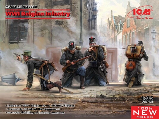 Scale model 1/35 Figures Belgian infantry WWI ICM 35680 детальное изображение Фигуры 1/35 Фигуры