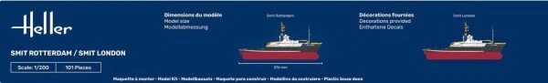 Збірна модель 1/200 Буксир SMIT Rotterdam / SMITH London Heller 80620 детальное изображение Гражданский флот Флот
