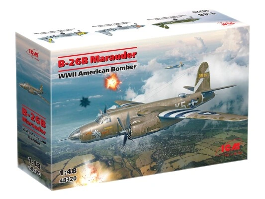 Збірна модель 1/48 Американський бомбардувальник B-26B Marauder ICM 48320 детальное изображение Самолеты 1/48 Самолеты